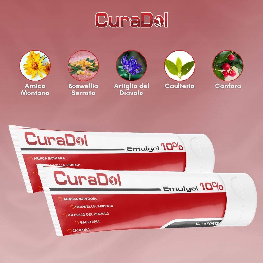 CuraDol Emulgel 10% Freddo Bipack Pomata Arnica Forte, Artiglio del Diavolo 2x 100ml