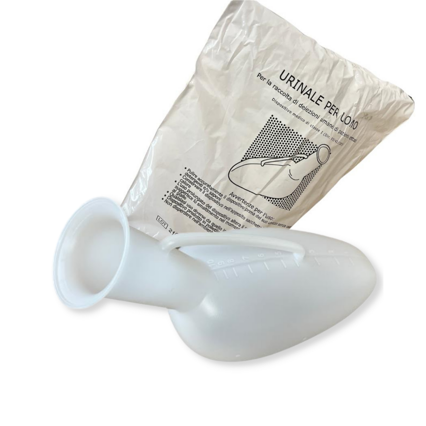 Pappagallo PLASTICA Bianca Urinale UOMO 1000ml MALATI Degenti CON MANICO