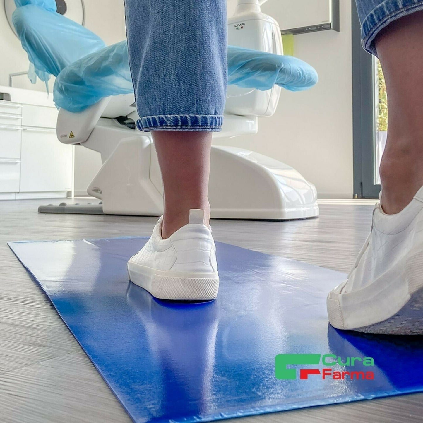 Tappeto 60x115 DECONTAMINANTE Blu 4 Tappeti ANTIBATTERICI 30 Fogli Adesivi