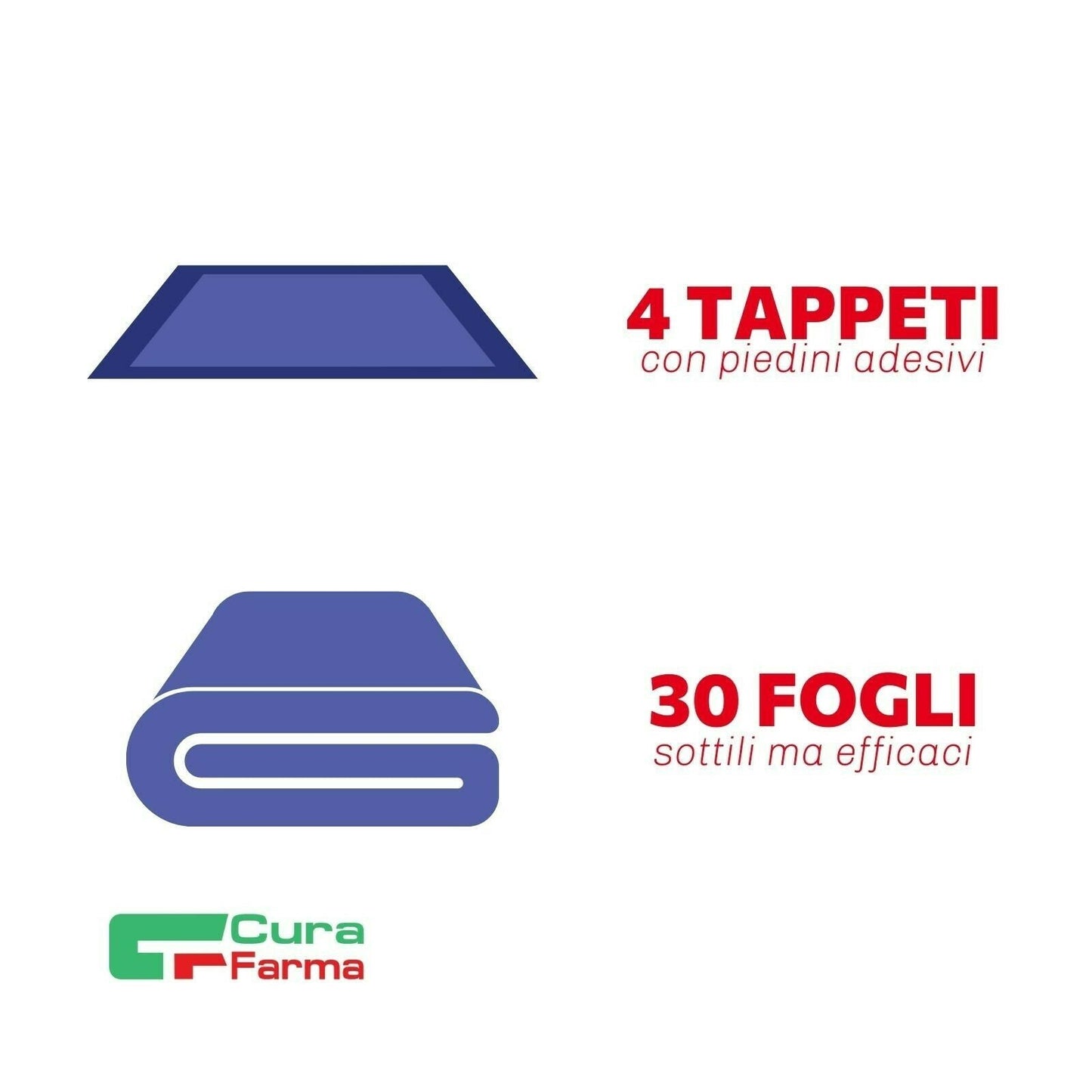 Tappeto 45x115 DECONTAMINANTE Blu 4 Tappeti ANTIBATTERICI 30 Fogli Adesivi