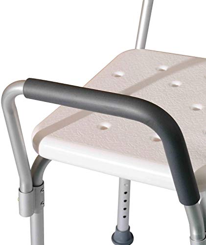 Cura Active Sedia Doccia. Sgabello con Schienale e Braccioli. Morbido Rivestimento. Adatto ad Anziani e Disabili.