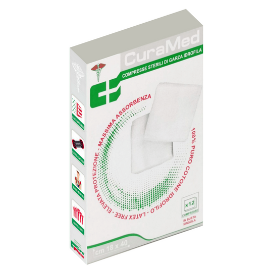 Compresse Garza Sterile (Varie Misure). 10 Confezioni Cotone Idrofilo. Garze Sterili Singolarmente Imbustate.