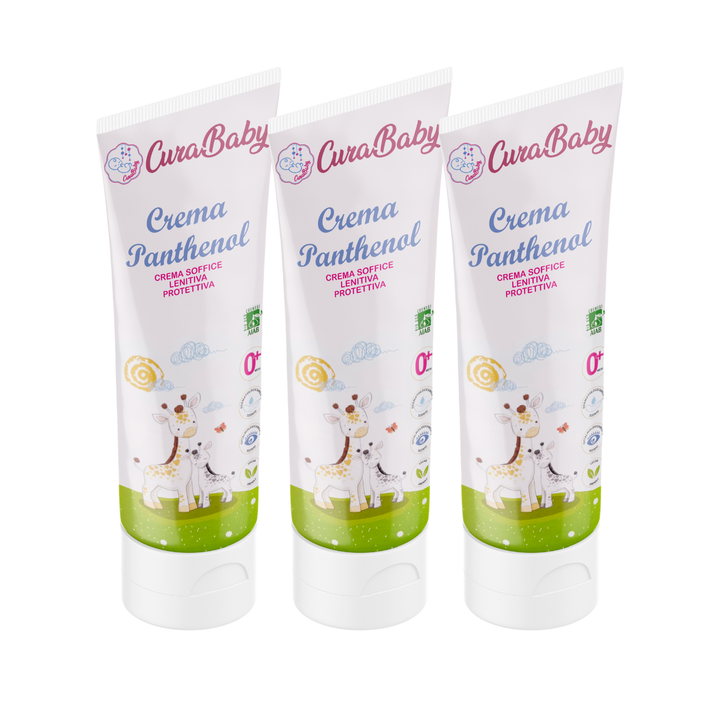 CuraBaby CREMA PANTENOLO 3 Tubetti 3x50ml Lenitiva CAMBIO PANNOLINO Culetto