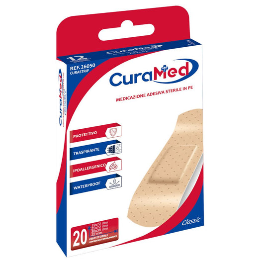 Curastrip Classic Cerotti Polietilene PE 5 Pack da 20 Cerotti (100 Cerotti), 4 Misure