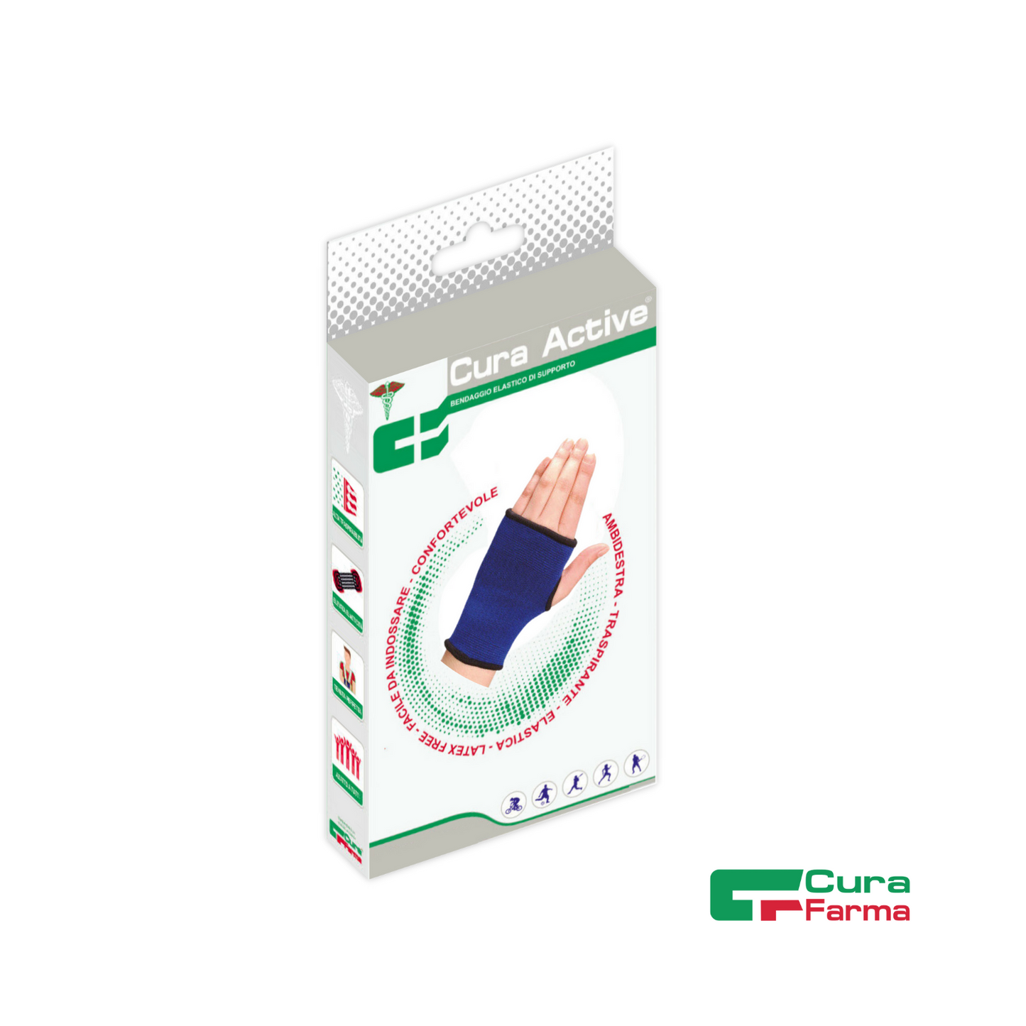 Polsiera ORTOPEDICA Fascia Elastica TUTORE Polso TENDINE Tunnel Carpale ACTIVE