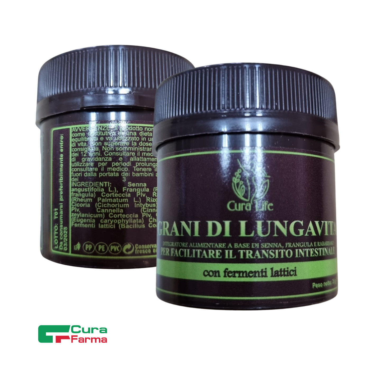 Grani LUNGAVITA Lassativo Naturale INTESTINO PIGRO Stitichezza per LUNGA VITA 35g