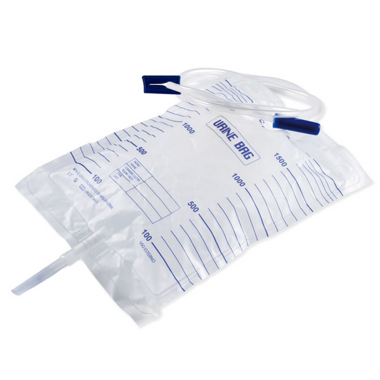 Sacca Urina SENZA RUBINETTO 30 Sacche 2000ml Tubo 130cm NON STERILI - Latex Free