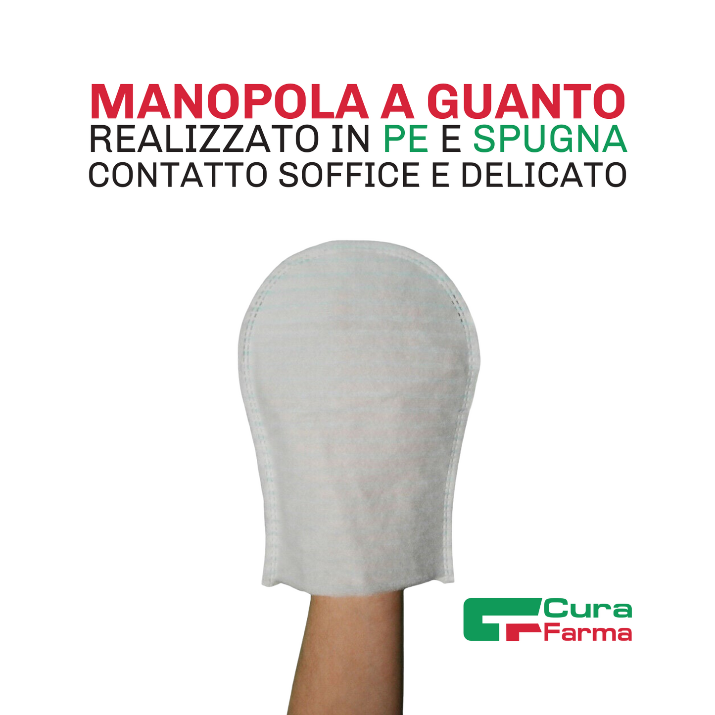 Manopole Monouso in Spugna Saponata per Igiene di Anziani e Disabili. Facili da Usare, Senza risciacquo, Senza Acqua (Confezione 100 Guanti)