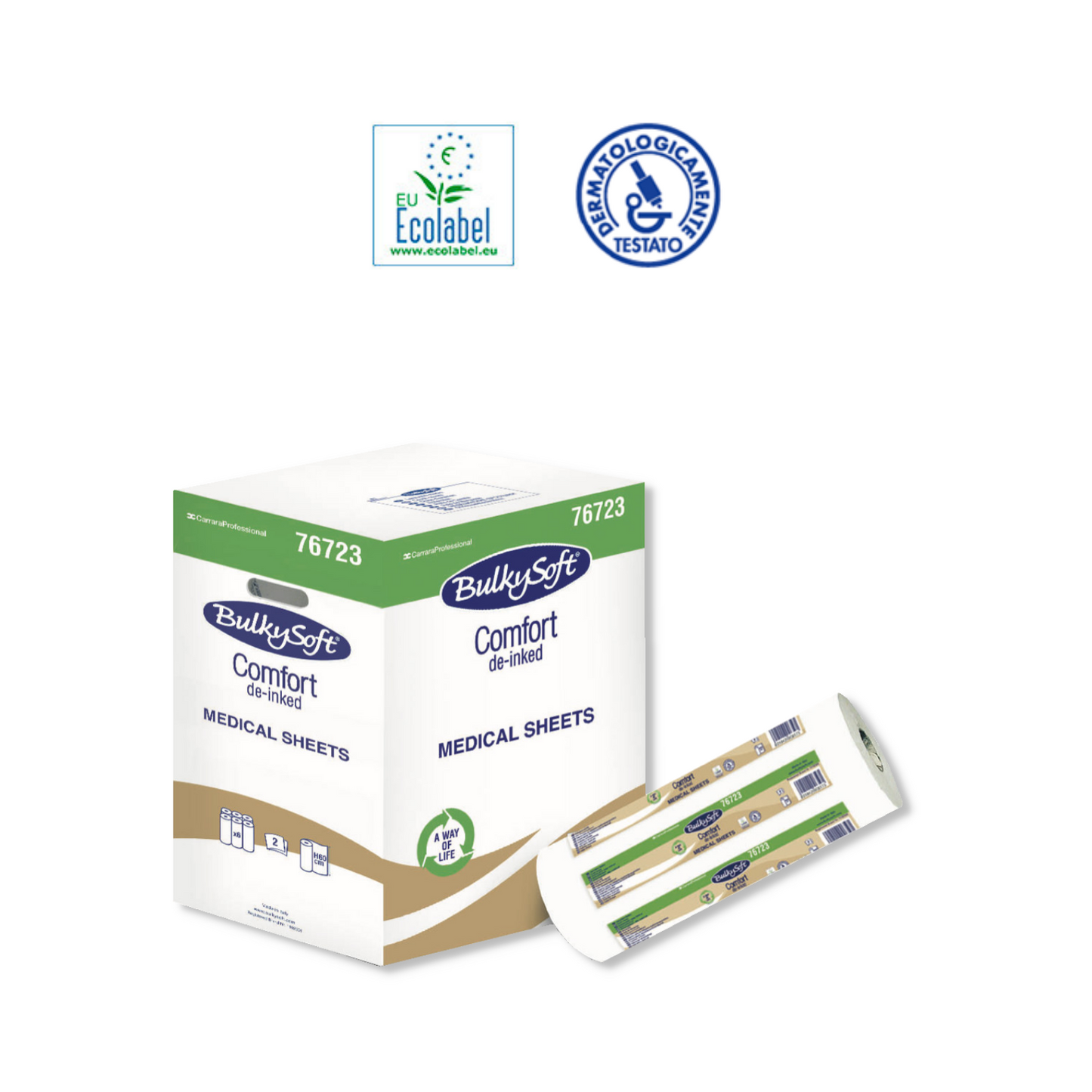 Lenzuolino Medico Comfort 6 Rotoli Lettino Morbida Carta De-Inchiostrata Bianca 67 m