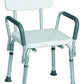 Cura Active Sedia Doccia. Sgabello con Schienale e Braccioli. Morbido Rivestimento. Adatto ad Anziani e Disabili.