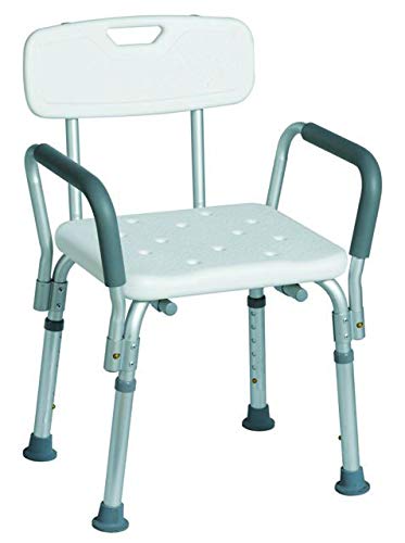 Cura Active Sedia Doccia. Sgabello con Schienale e Braccioli. Morbido Rivestimento. Adatto ad Anziani e Disabili.