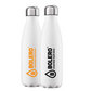 BOLERO Drinks Borraccia TERMICA Bianca Logo ORANGE 500ML Doppia Camera INOX