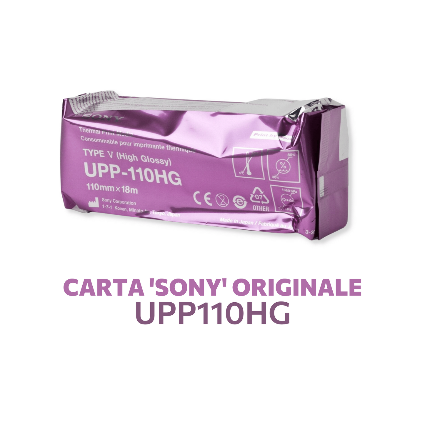Carta Termica 10 Rotoli ORIGINALE SONY UPP-110 HG