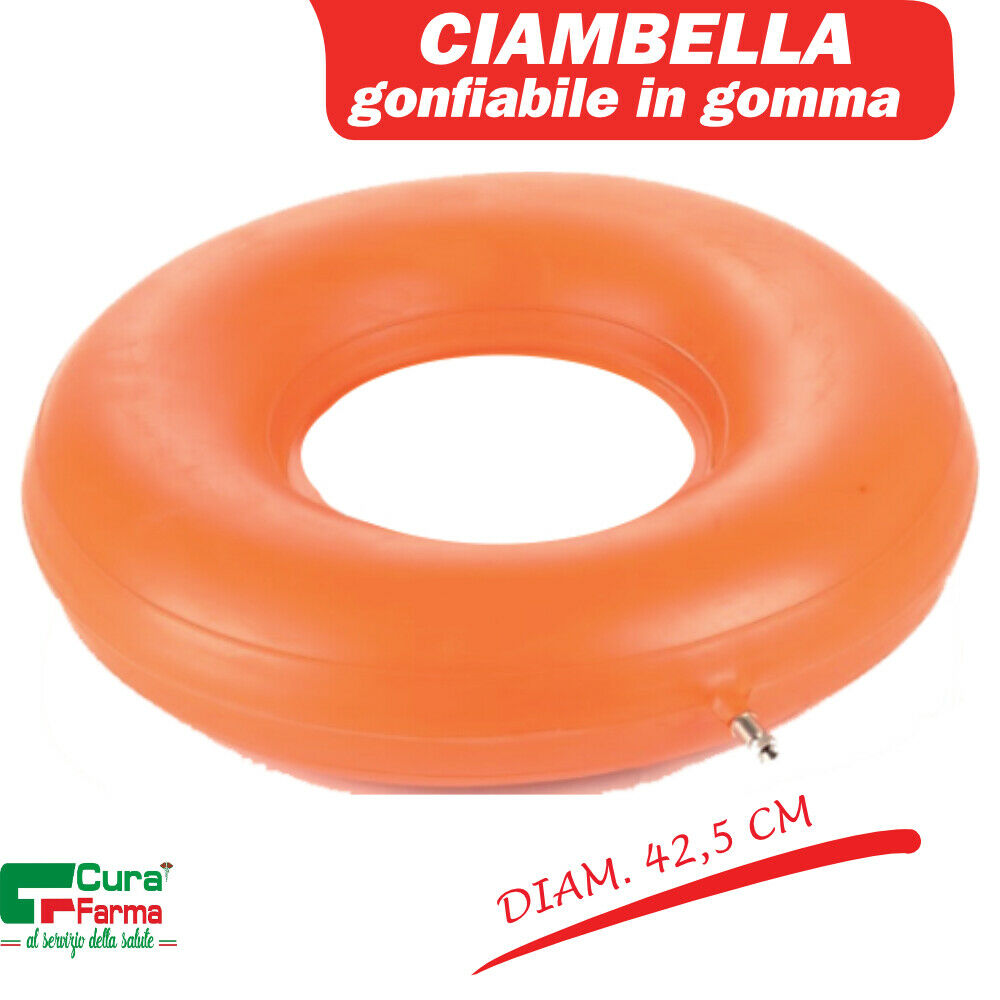 Ciambella Antidecubito Gonfiabile Cuscino in Gomma per Emorroidi Diametro 43 cm