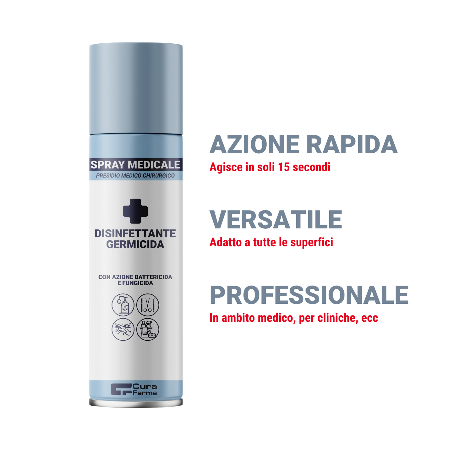 Spray MEDICALE Disinfettante GERMICIDA Battericida Fungicida PRESIDIO Medico