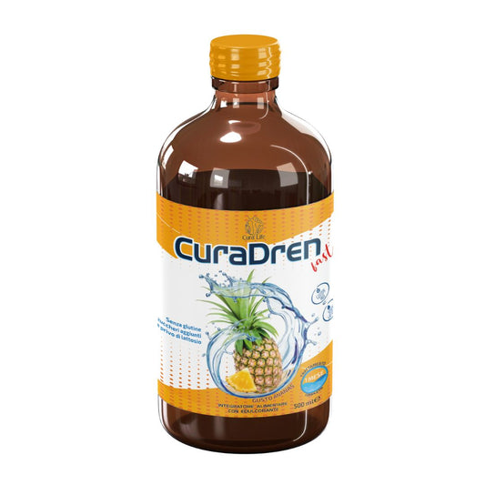 CuraDren Fast 500ml Trattamento Drenante Depurativo Completo. Sciroppo Antitossine Snellente. Gusto Ananas
