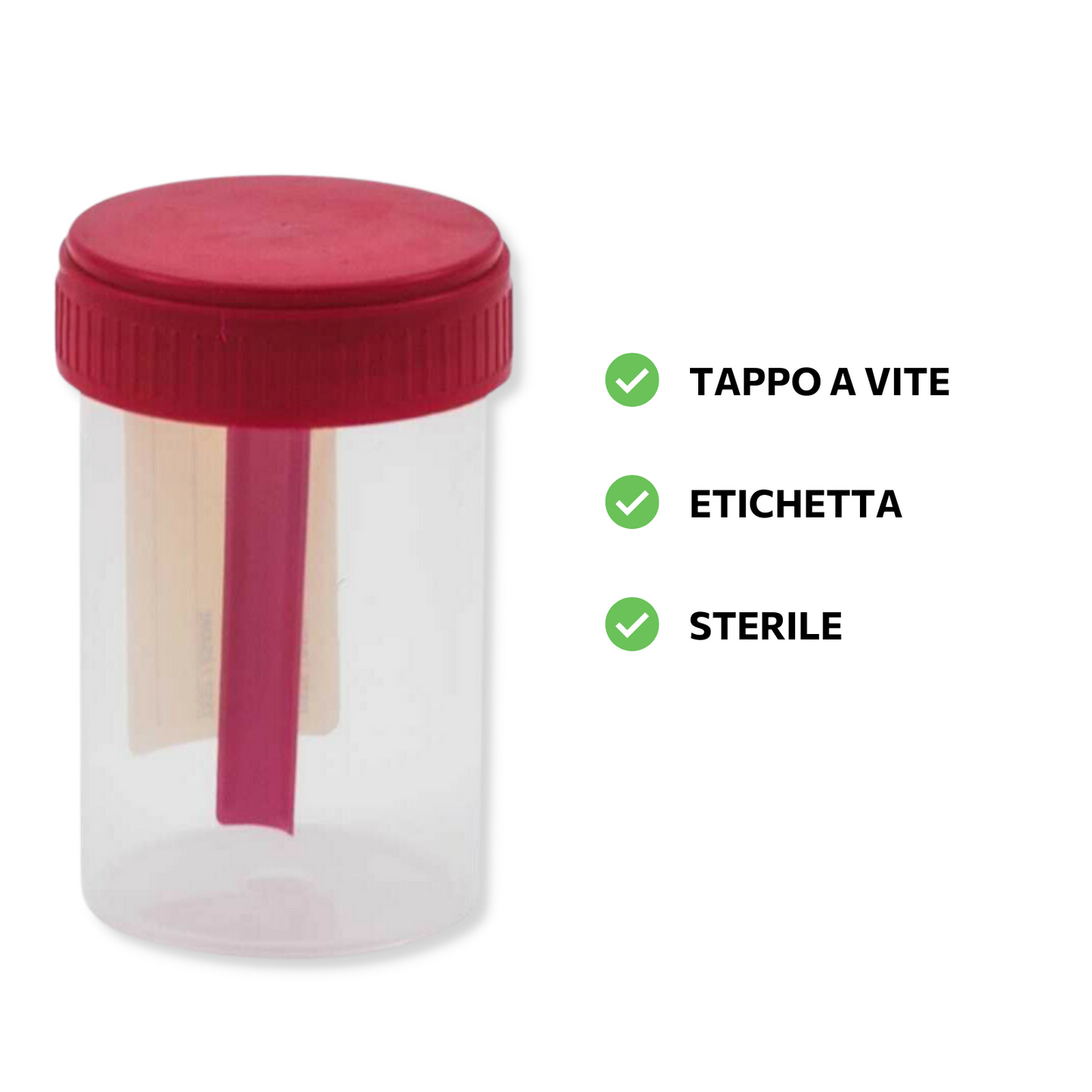 Contenitore FECI STERILE 2 Contenitori Imbustati 60ml Coprocoltura Tappo a Vite