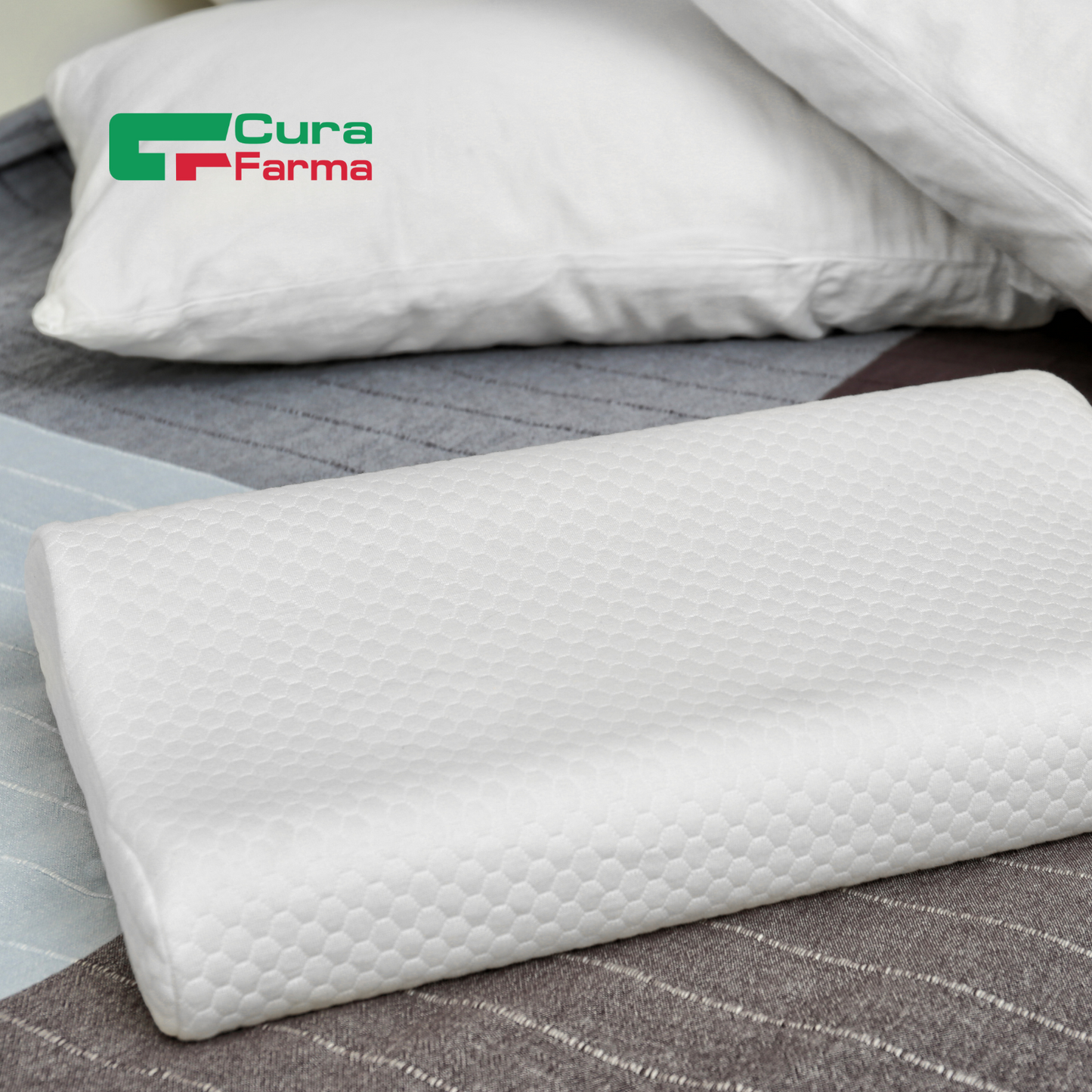 Cuscino MEMORY FOAM Ortopedico per CERVICALE Traspirante LAVABILE 100% Comfort