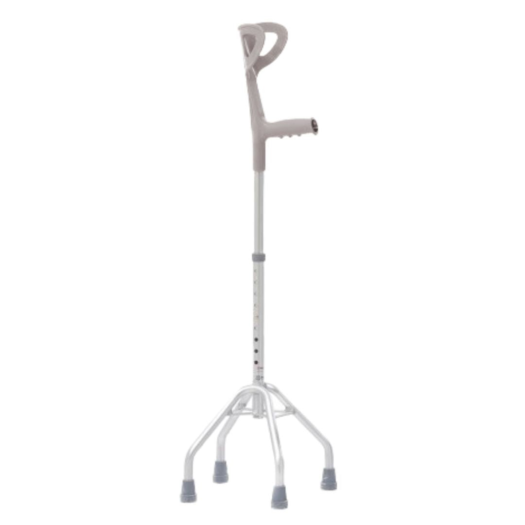 CuraWalk Quadripode Appoggio Brachiale Ausilio Passeggio per Anziani. Piedi Antiscivolo Presa Ergonomica. Solido e Leggero.