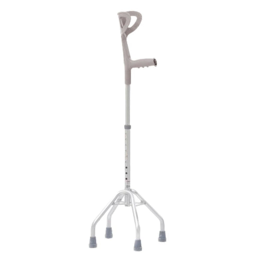 CuraWalk Quadripode Appoggio Brachiale Ausilio Passeggio per Anziani. Piedi Antiscivolo Presa Ergonomica. Solido e Leggero.
