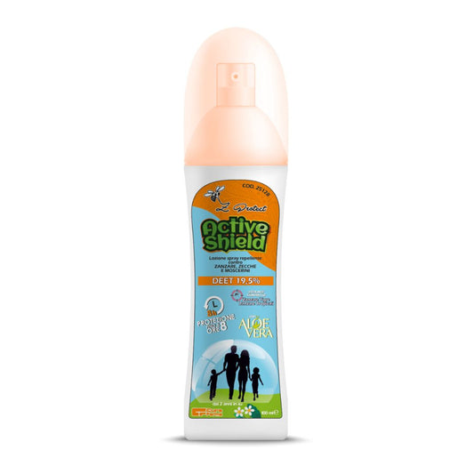 Z-Protect Active Shield - Spray 100ml antizanzare 20% inodore - Protezione 8h efficace - Adatto a tutta la famiglia - Cura Farma