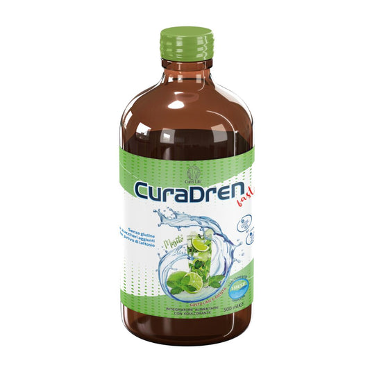 CuraDren Fast 500ml Trattamento Drenante Depurativo Completo. Sciroppo Antitossine Snellente. Gusto Mojito