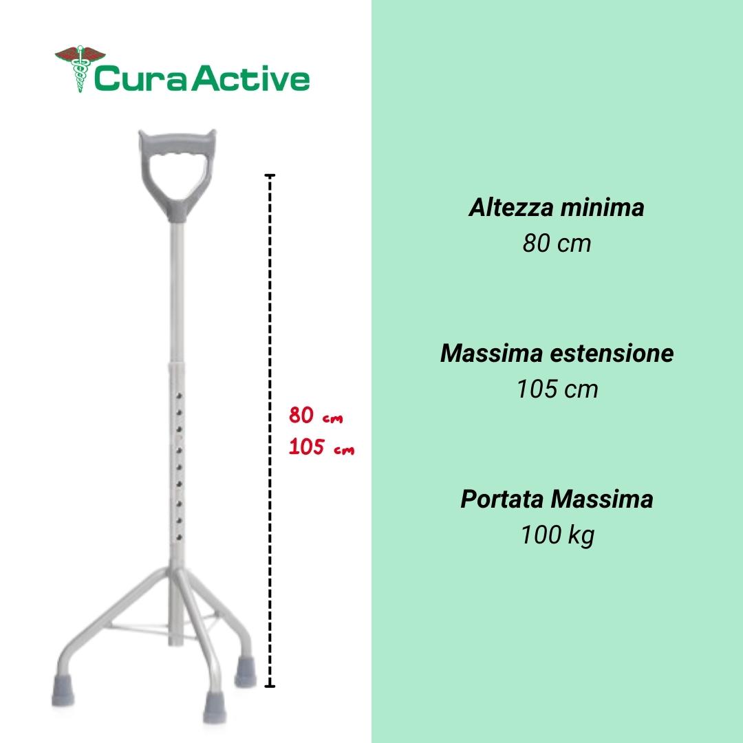 CuraWalk Tripode Manico Chiuso Ausilio Passeggio per Anziani
