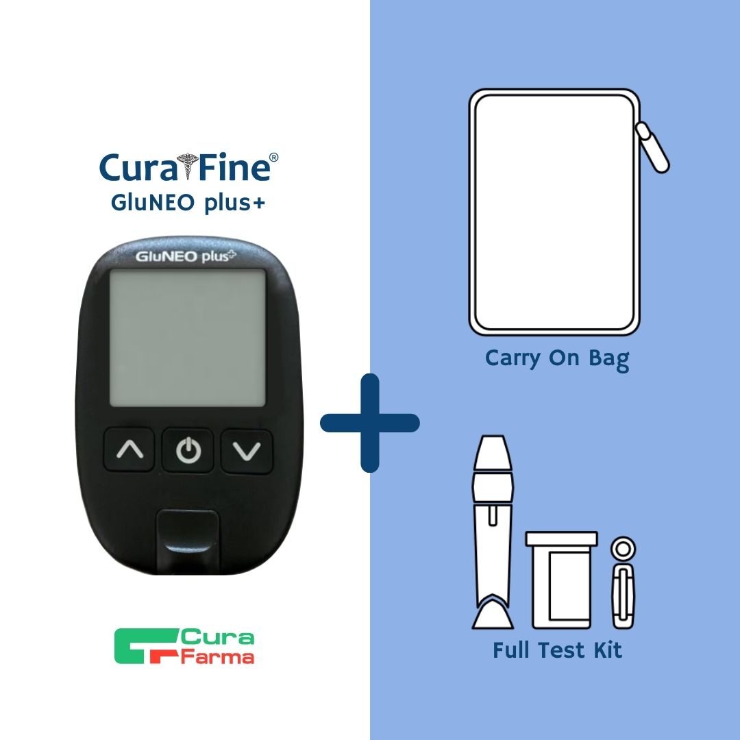 GluNeo+ Glicemia COMPLETO Glucometro TEST GLUCOSIO Pungidita Striscette Reattive