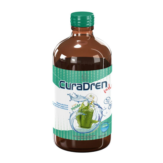 CuraDren Fast 500ml Trattamento Drenante Depurativo Completo. Sciroppo Antitossine Snellente. Gusto Tè Verde Macha